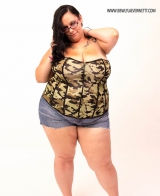 Chubby Lyla in Camouflage Corset