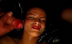 Extreme Facial For German Bukkake Slut From Group Of Dudes