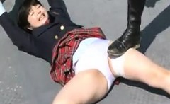 Bad guys catch a schoolgirl of the roof and humiliate her b