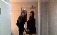 Asian babes filmed peeing