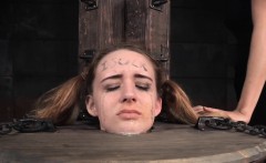 Submissive Slut Tormented In The Barrel