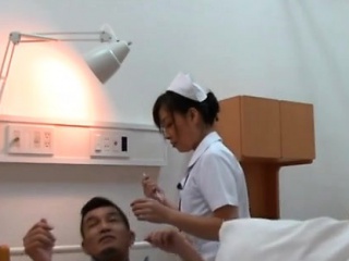 Curvy a-hole asian nurse severe encounter with a huge dick