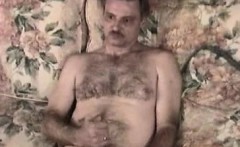 Crazy Old Bastard Loves Playing With His Hairy Cock Solo