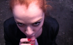 Public Agent Innocent looking ginger girl fucked