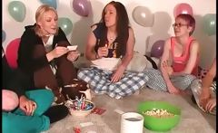 Sluts play truth or dare at a pijma sexparty