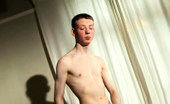 Sporty solo british twink masturbates hard