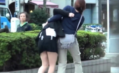 Asian Teen Exposes Panties Outdoors