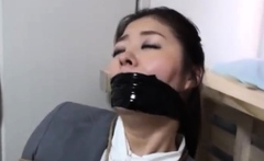 Excited Japanese girl having her first BDSM sex experience