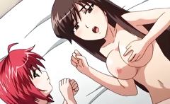 Hot ass anime sweeties banged from behind in 3some